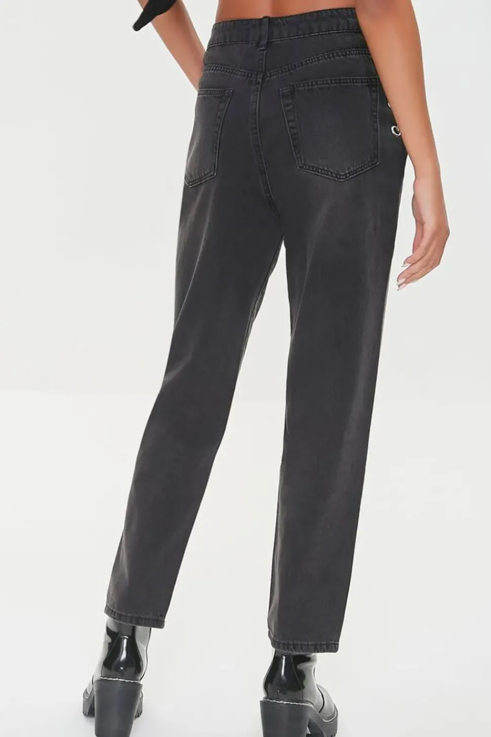 Curb Chain High-Rise Jeans