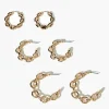 Curb Chain Hoop Earring Set