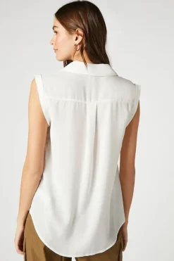 Curved-Hem Patch Pocket Top