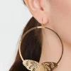 Cutout Butterfly Hoop Earrings