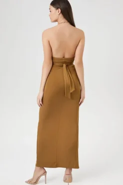 Cutout Chain Halter Maxi Dress