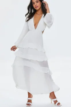 Cutout Chiffon Maxi Dress