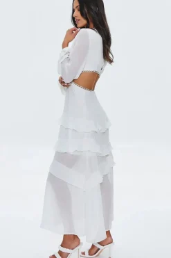 Cutout Chiffon Maxi Dress
