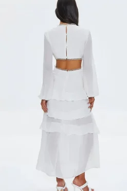 Cutout Chiffon Maxi Dress