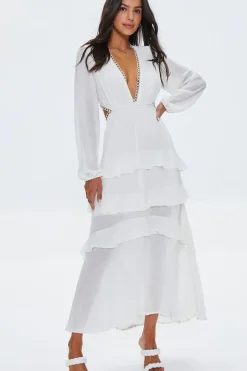 Cutout Chiffon Maxi Dress