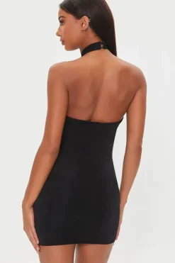 Cutout Crisscross Halter Dress