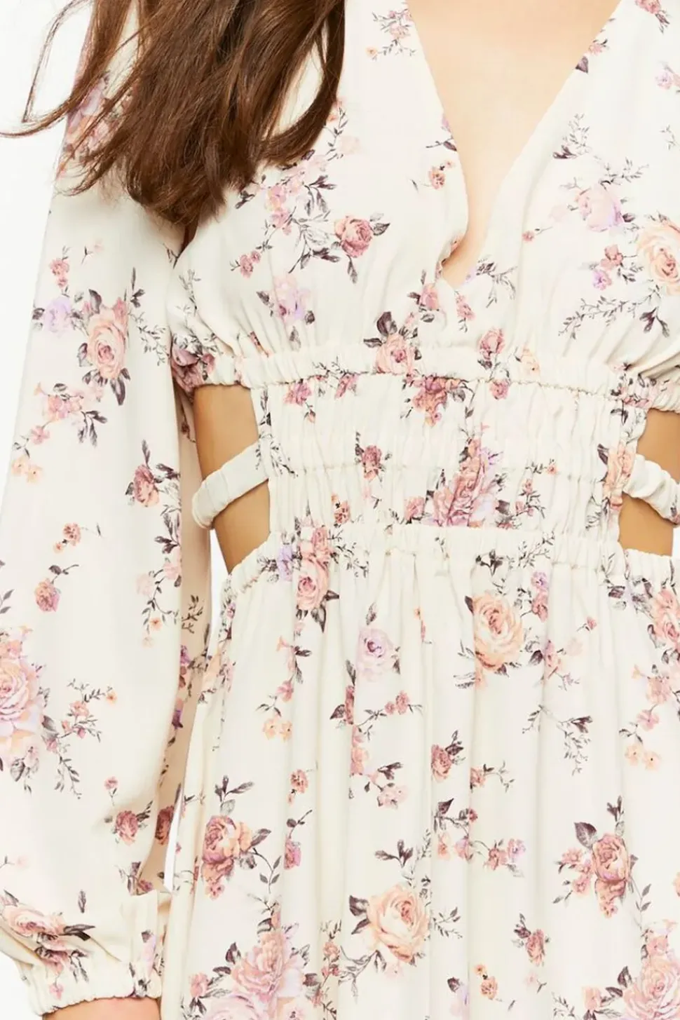 Cutout Floral Print Maxi Dress