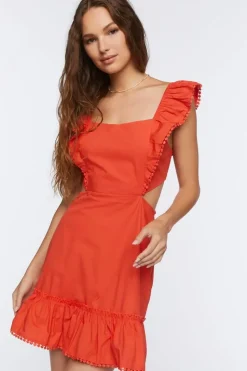 Cutout Flounce Mini Dress
