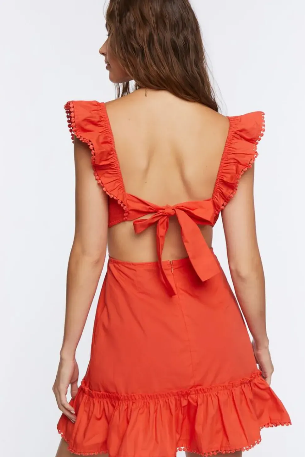 Cutout Flounce Mini Dress