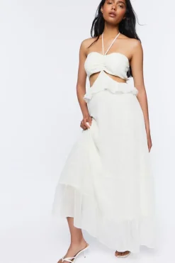 Cutout Halter Maxi Dress