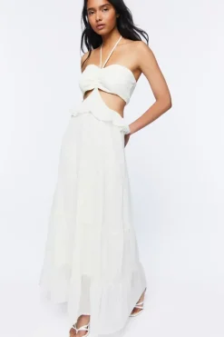 Cutout Halter Maxi Dress
