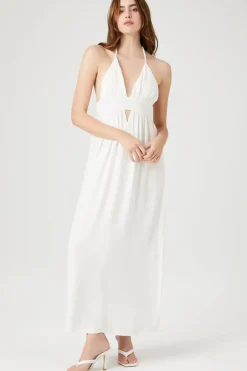 Cutout Halter Maxi Dress