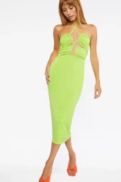 Cutout Halter Midi Dress