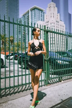 Cutout Halter Mini Dress