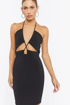 Cutout Halter Mini Dress