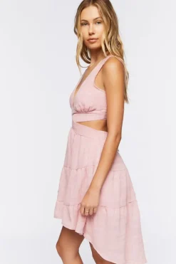 Cutout High-Low Midi Dress