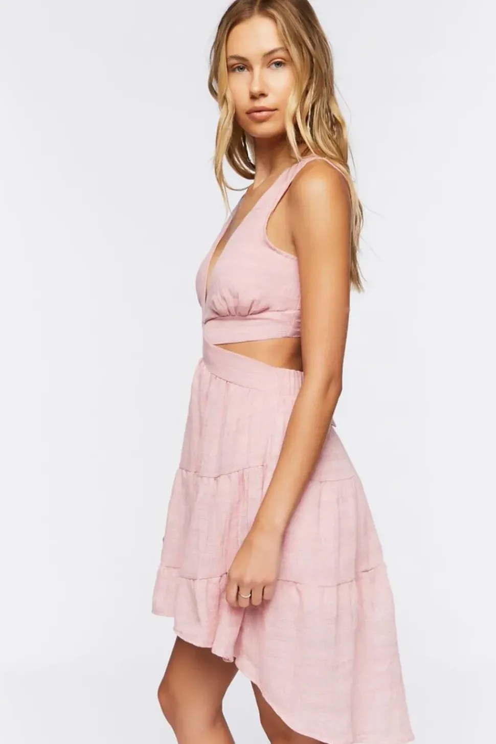 Cutout High-Low Midi Dress