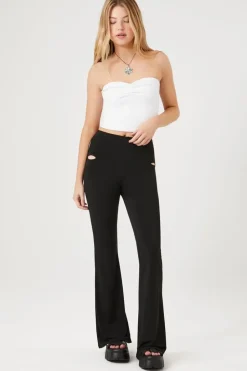 Cutout High-Rise Flare Pants