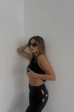 Cutout High-Rise Flare Pants
