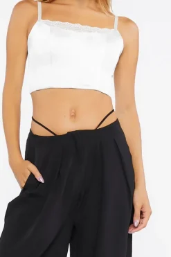 Cutout High-Rise Relaxed Pants
