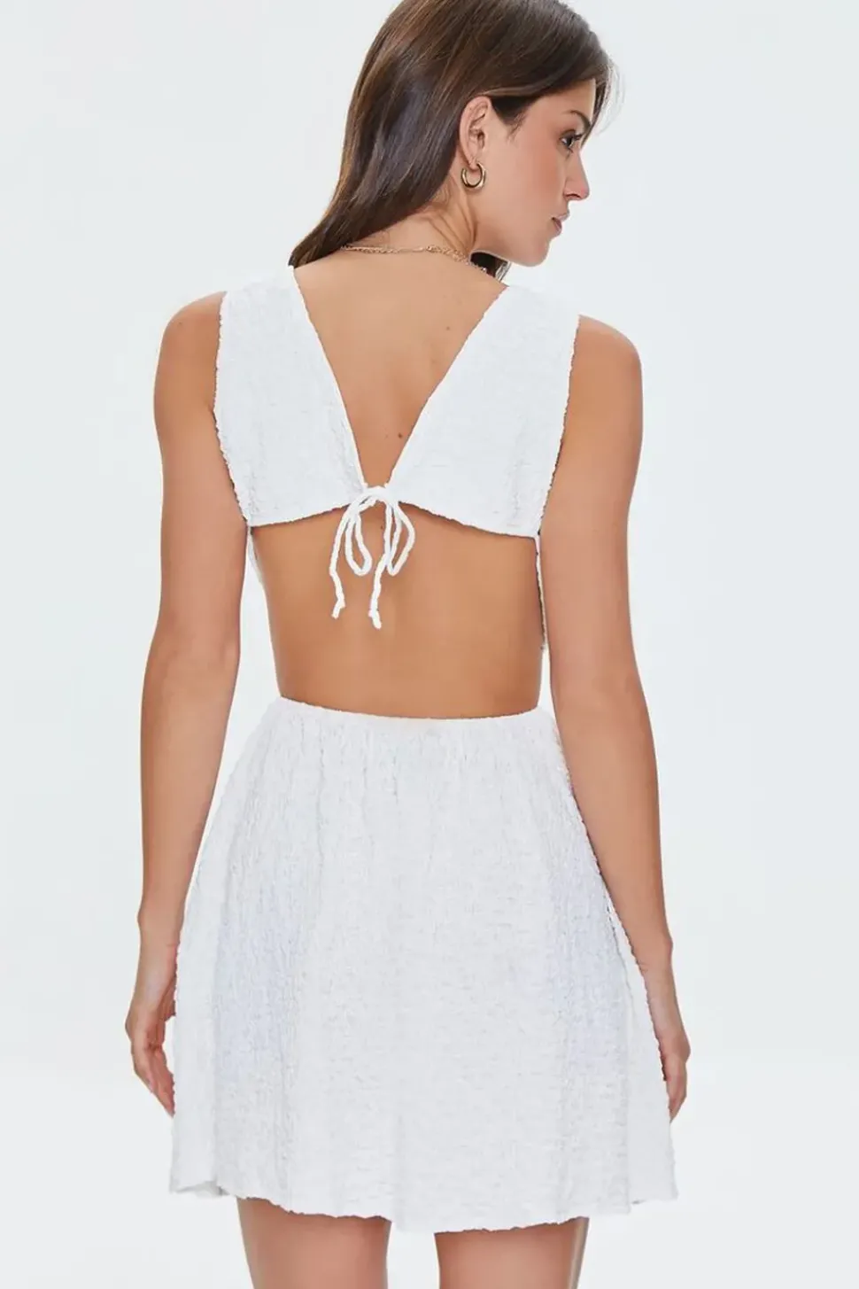Cutout Lace-Up Mini Dress