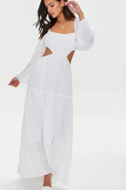 Cutout Maxi Peasant Dress