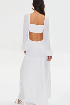 Cutout Maxi Peasant Dress