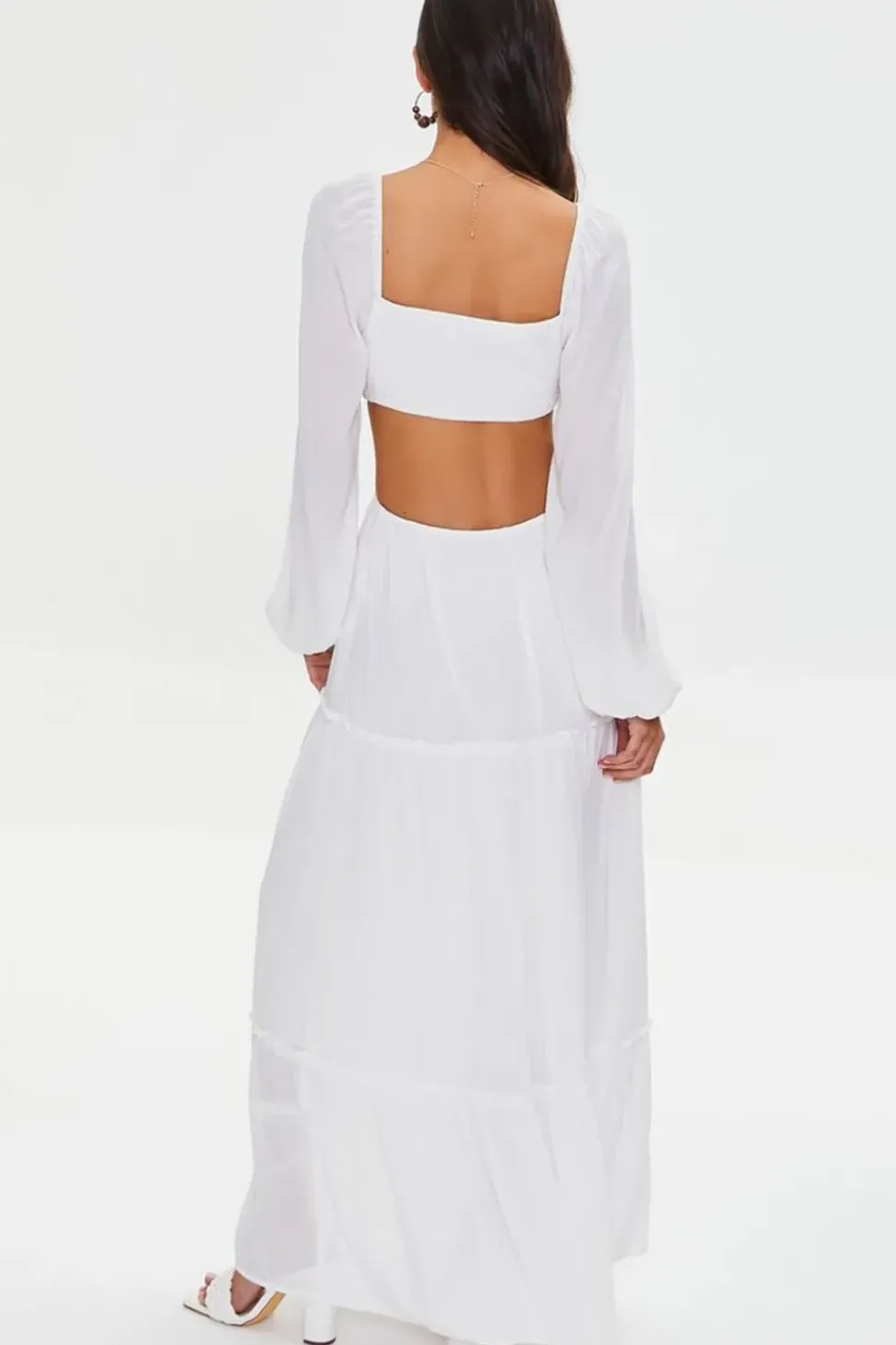 Cutout Maxi Peasant Dress