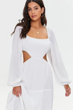 Cutout Maxi Peasant Dress