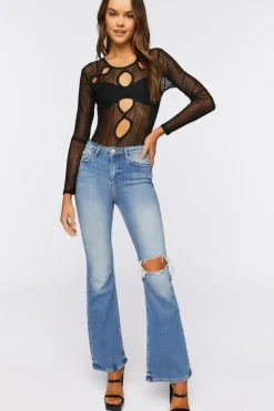 Cutout Mesh Bodysuit