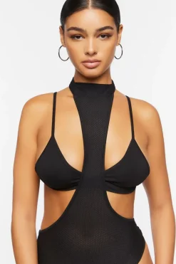 Cutout Mesh Bodysuit