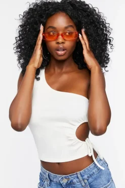 Cutout One-Shoulder Crop Top