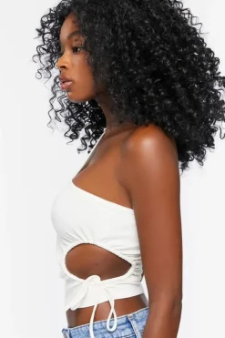 Cutout One-Shoulder Crop Top
