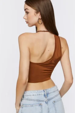 Cutout One-Shoulder Crop Top