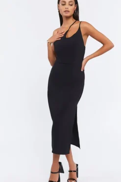 Cutout One-Shoulder Midi Dress