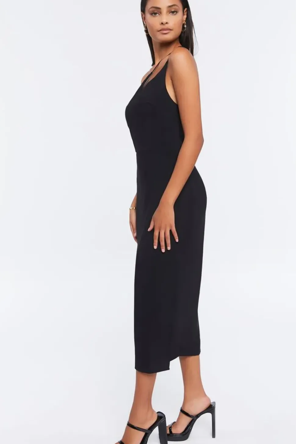 Cutout One-Shoulder Midi Dress