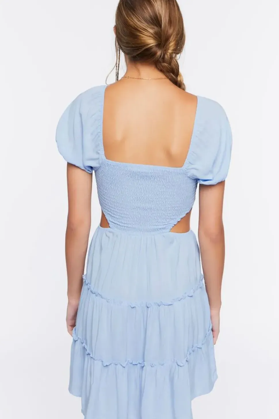 Cutout Puff-Sleeve Mini Dress