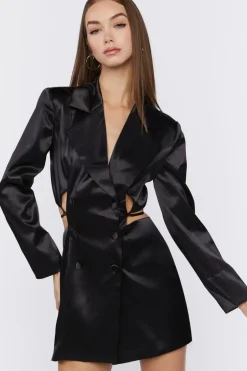 Cutout Satin Blazer Dress