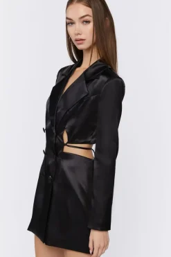 Cutout Satin Blazer Dress