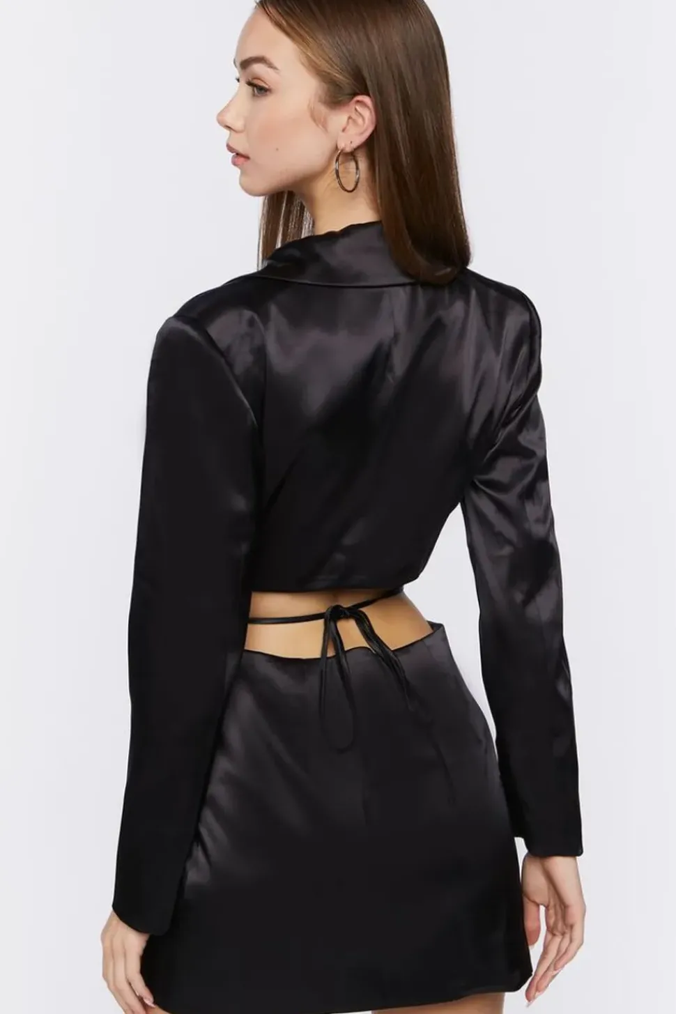 Cutout Satin Blazer Dress