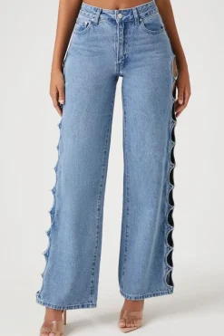 Cutout 90S-Fit High-Rise Jeans