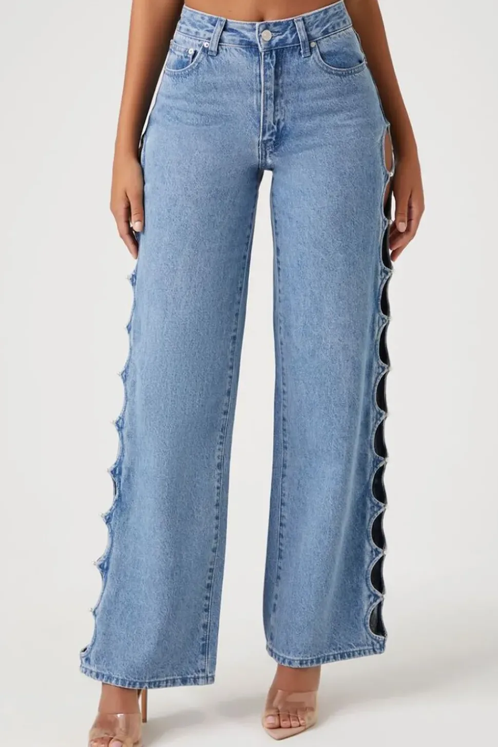 Cutout 90S-Fit High-Rise Jeans