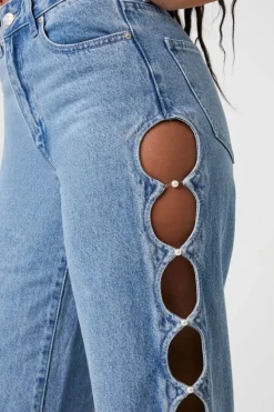 Cutout 90S-Fit High-Rise Jeans