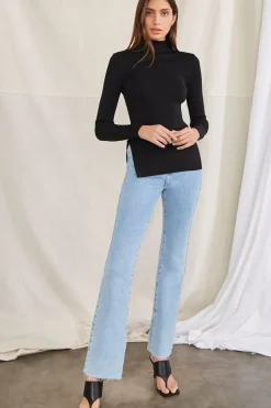 Cutout Side-Slit Sweater