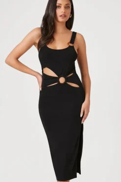 Cutout Slit Midi Dress