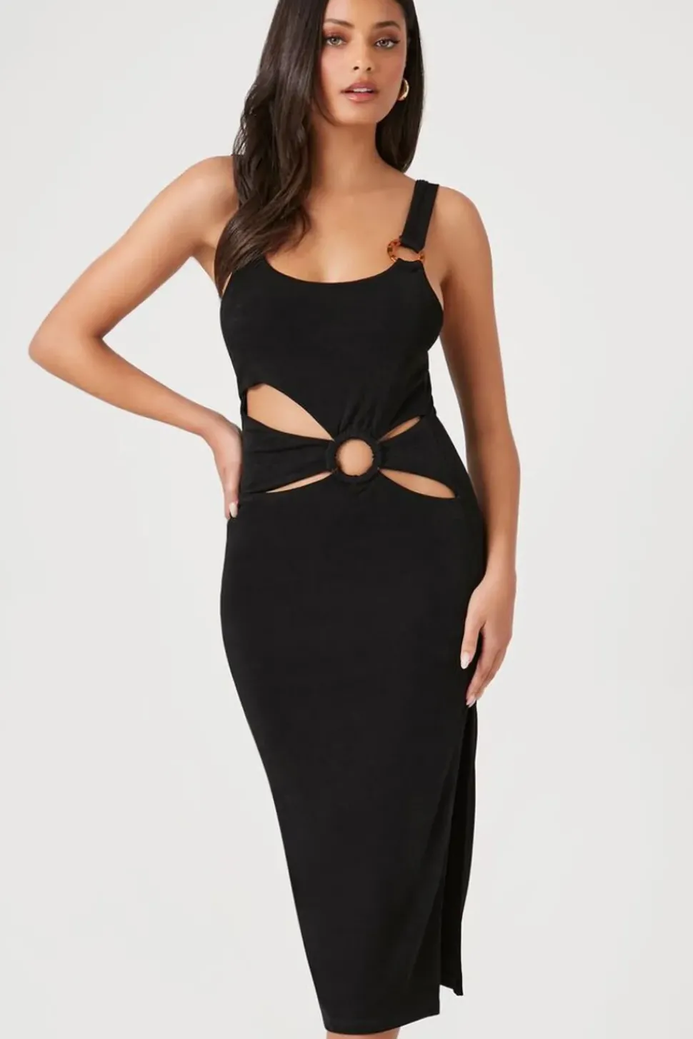Cutout Slit Midi Dress