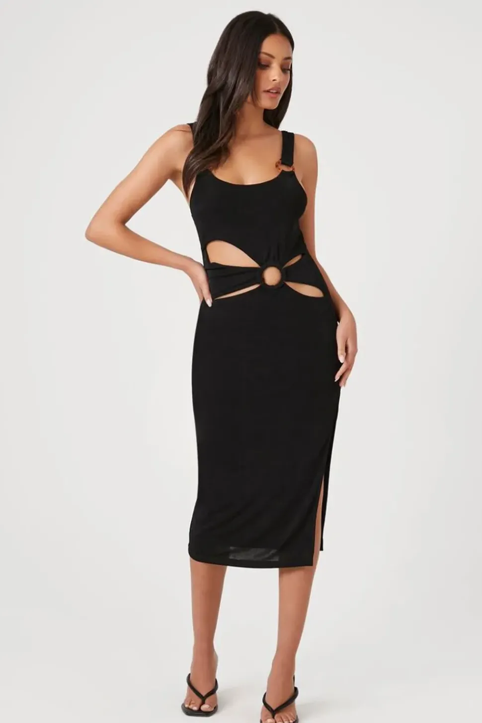 Cutout Slit Midi Dress