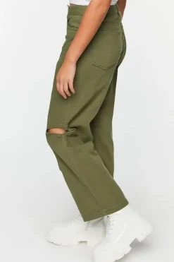 Cutout Straight-Leg Jeans