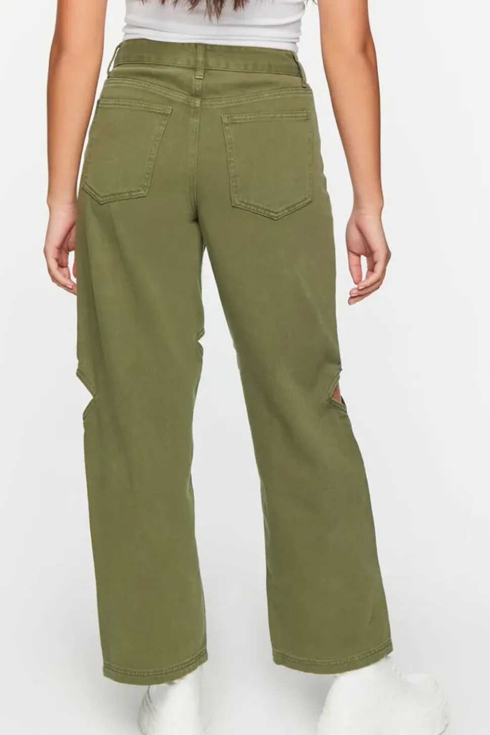 Cutout Straight-Leg Jeans
