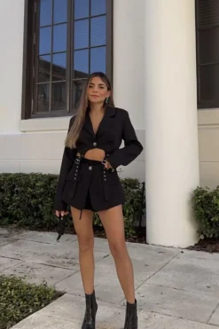 Cutout Strappy Blazer